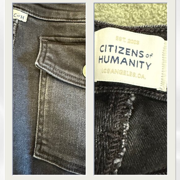 Citizens of Humanity Raven Wide Leg High Rise Utility Jeans Black Size 31 EUC! - Picture 13 of 15
